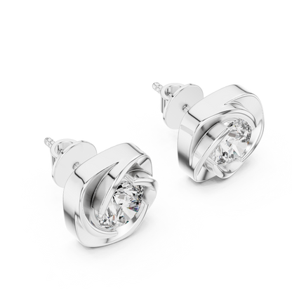 Round Lab Grown Diamond Flower Cluster Stud Earrings | Multi-Stone Floral Bloom | 10K, 14K, and 18K Gold