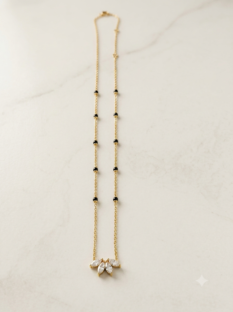 Love in Bloom Lab-Grown Diamond Floral Mangalsutra Necklace in 9K, 14K & 18K Gold