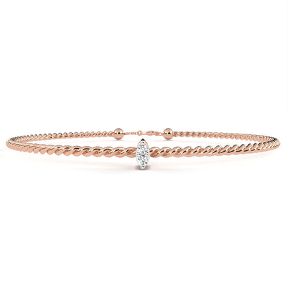 Petite Round Lab Diamond Duo Bracelet – Minimalist Charm