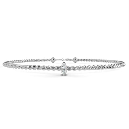 Petite Round Lab Diamond Duo Bracelet – Minimalist Charm