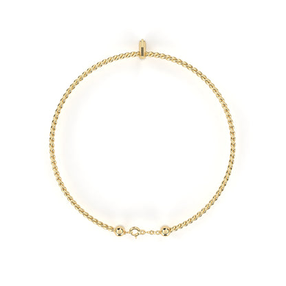 Petite Round Lab Diamond Duo Bracelet – Minimalist Charm