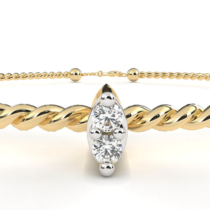 Petite Round Lab Diamond Duo Bracelet – Minimalist Charm
