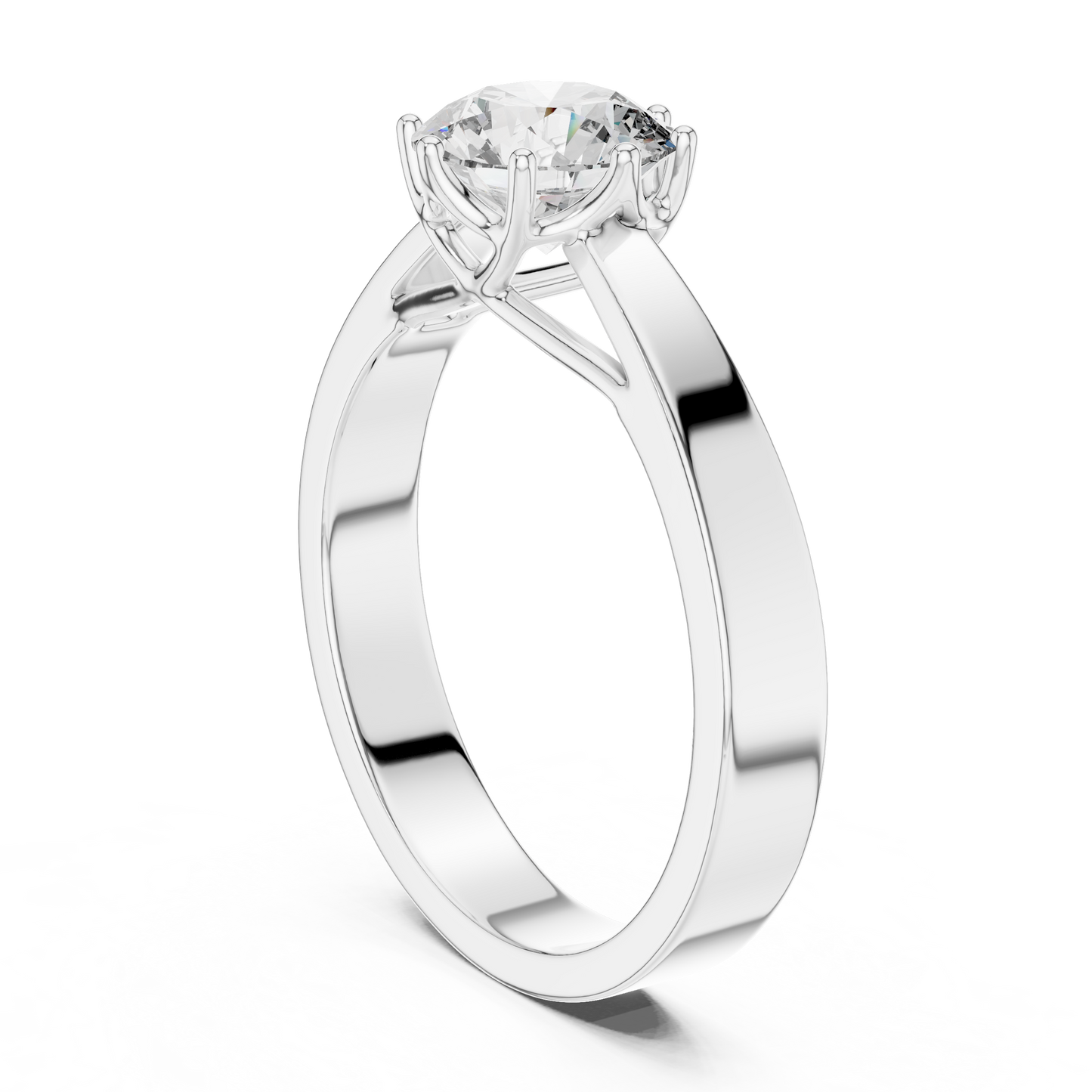 Round Lab Grown Diamond Solitaire Ring | 4-Prong Solid Gold Engagement Ring