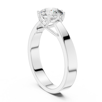 Round Lab Grown Diamond Solitaire Ring | 4-Prong Solid Gold Engagement Ring