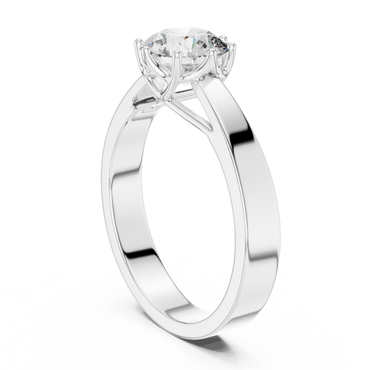 Round Lab Grown Diamond Solitaire Ring | 4-Prong Solid Gold Engagement Ring