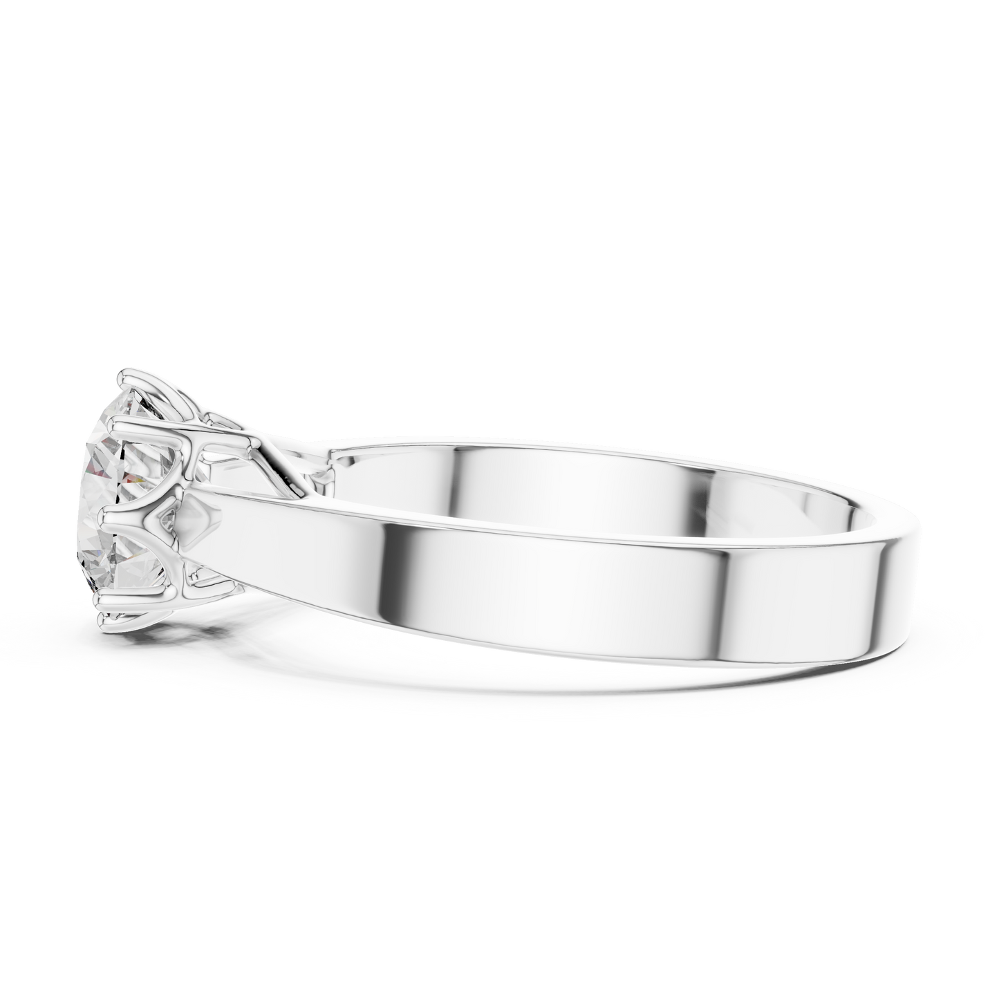 Round Lab Grown Diamond Solitaire Ring | 4-Prong Solid Gold Engagement Ring