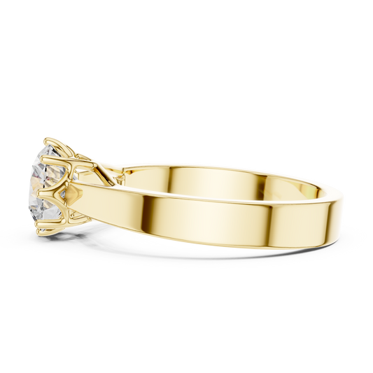 Round Lab Grown Diamond Solitaire Ring | 4-Prong Solid Gold Engagement Ring