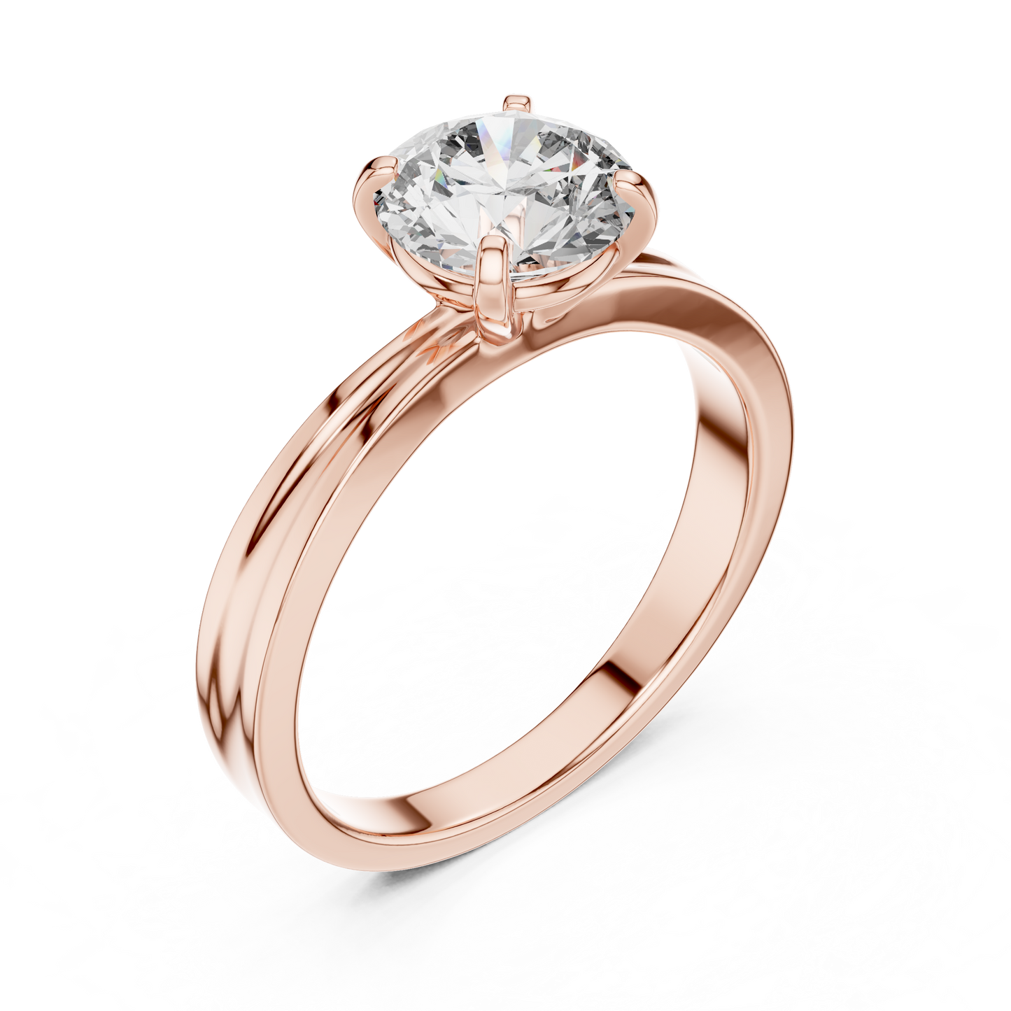 Round Lab Grown Diamond Solitaire Ring | Classic 4-Prong Setting | Solid Gold