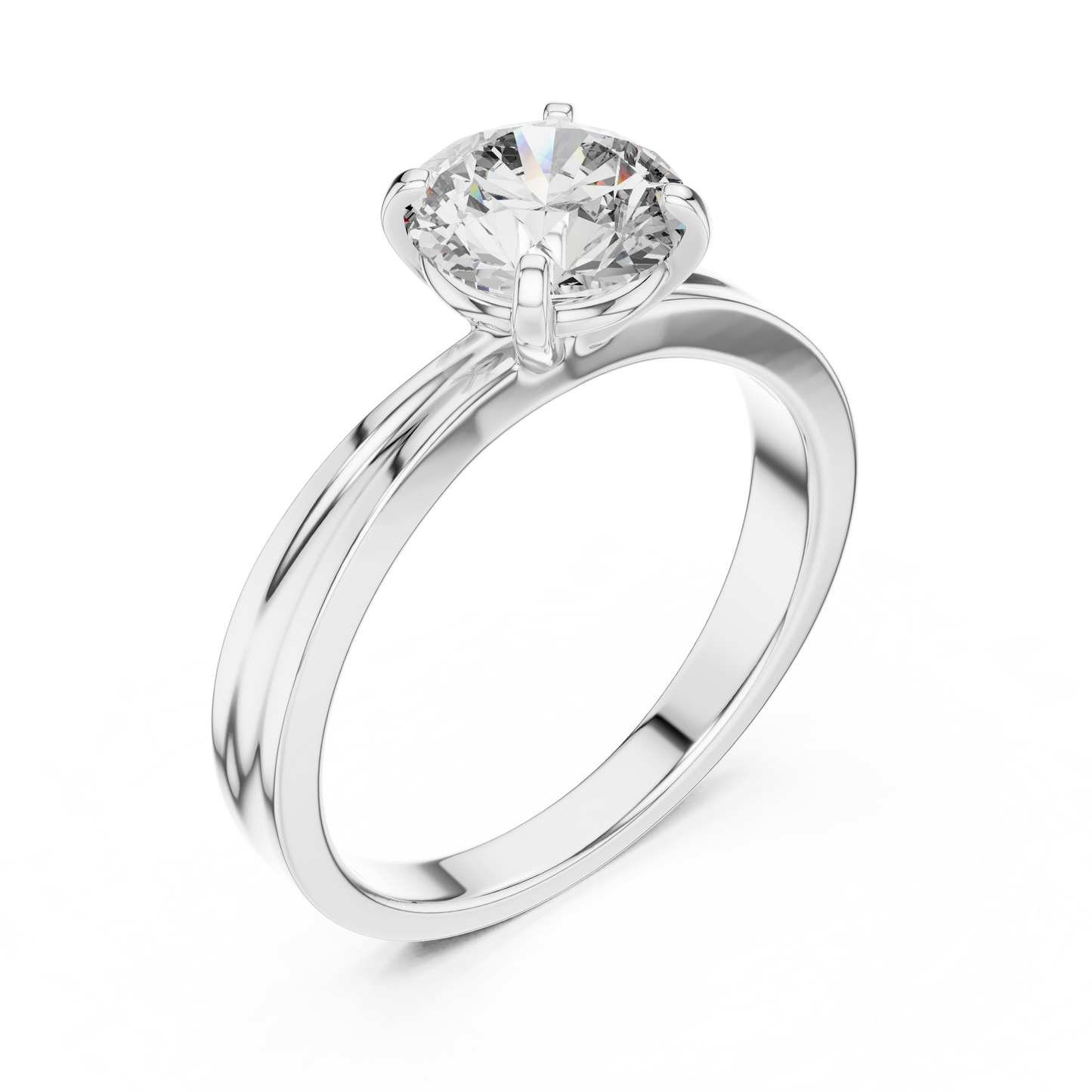 Round Lab Grown Diamond Solitaire Ring | Classic 4-Prong Setting | Solid Gold