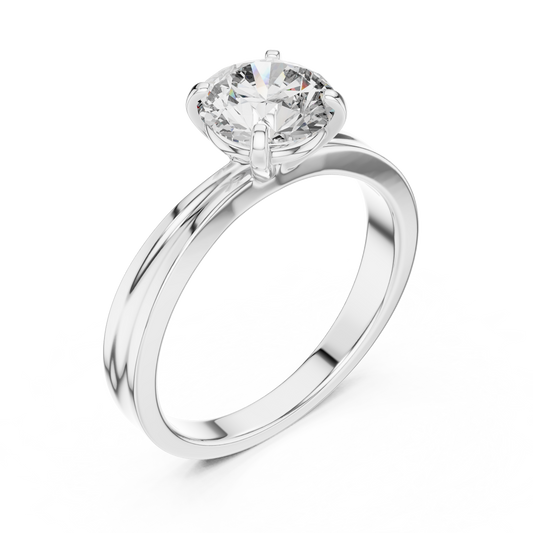 Round Lab Grown Diamond Solitaire Ring | Classic 4-Prong Setting | Solid Gold
