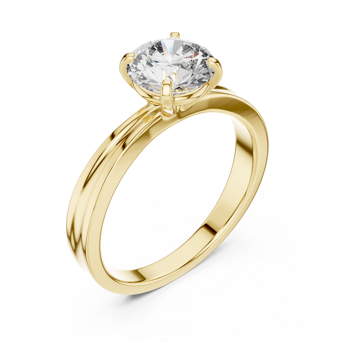 Round Lab Grown Diamond Solitaire Ring | Classic 4-Prong Setting | Solid Gold