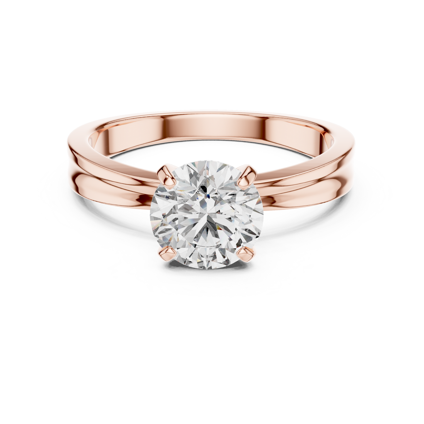 Round Lab Grown Diamond Solitaire Ring | Classic 4-Prong Setting | Solid Gold