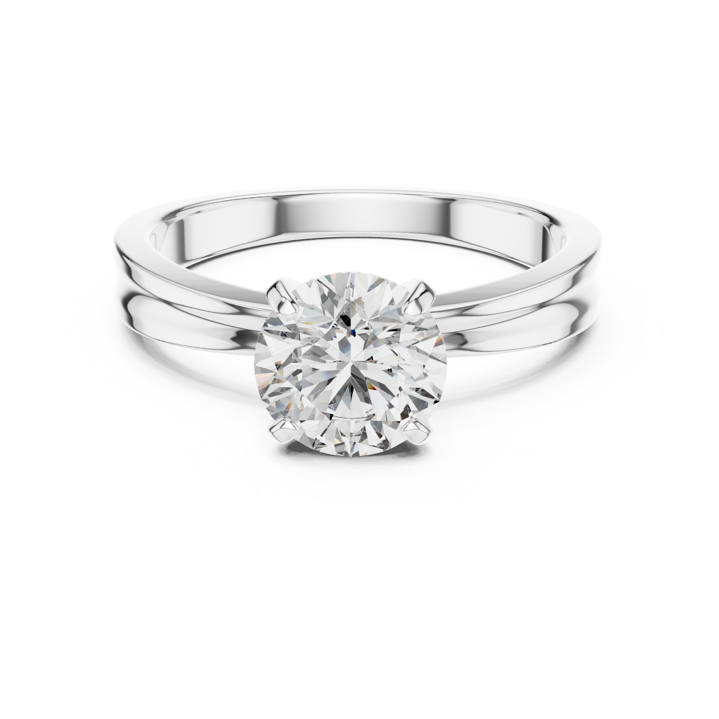 Round Lab Grown Diamond Solitaire Ring | Classic 4-Prong Setting | Solid Gold