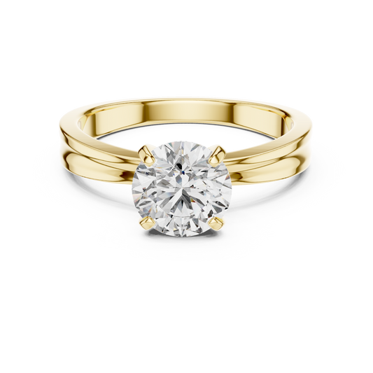 Round Lab Grown Diamond Solitaire Ring | Classic 4-Prong Setting | Solid Gold