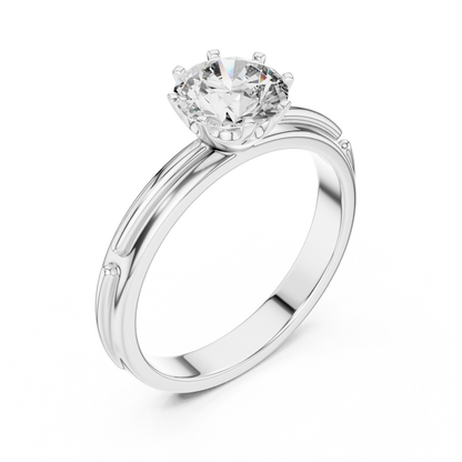 Round Lab Grown Diamond Solitaire Ring | Cathedral X-Cross Setting | Solid Gold