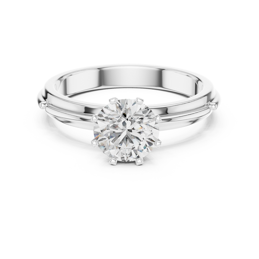 Round Lab Grown Diamond Solitaire Ring | Cathedral X-Cross Setting | Solid Gold