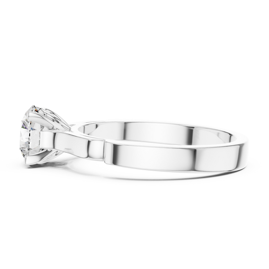 Round Lab Grown Diamond Solitaire Ring | Knife-Edge 4-Prong Setting | Solid Gold