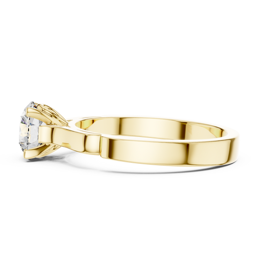 Round Lab Grown Diamond Solitaire Ring | Knife-Edge 4-Prong Setting | Solid Gold