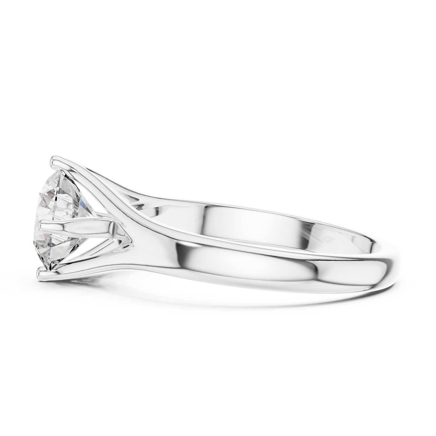 Round Lab Grown Diamond Solitaire Ring | Elegant Split-Shank Setting | Solid Gold