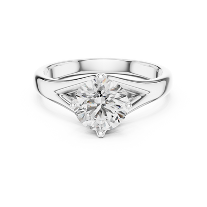 Round Lab Grown Diamond Solitaire Ring | Elegant Split-Shank Setting | Solid Gold