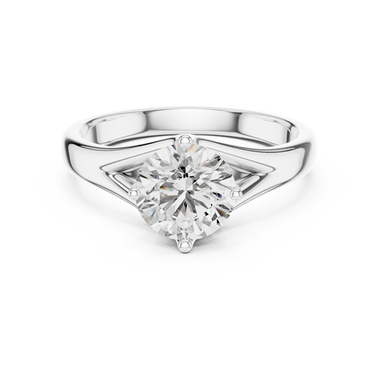 Round Lab Grown Diamond Solitaire Ring | Elegant Split-Shank Setting | Solid Gold