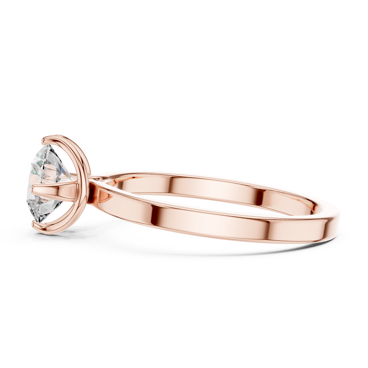 Round Lab Grown Diamond Solitaire Ring | Classic 4-Prong Comfort-Fit | Solid Gold