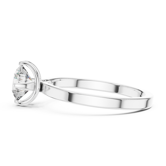 Round Lab Grown Diamond Solitaire Ring | Classic 4-Prong Comfort-Fit | Solid Gold