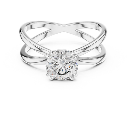 Round Lab Grown Diamond Solitaire Ring | Architectural Split-Shank Cathedral | Solid Gold