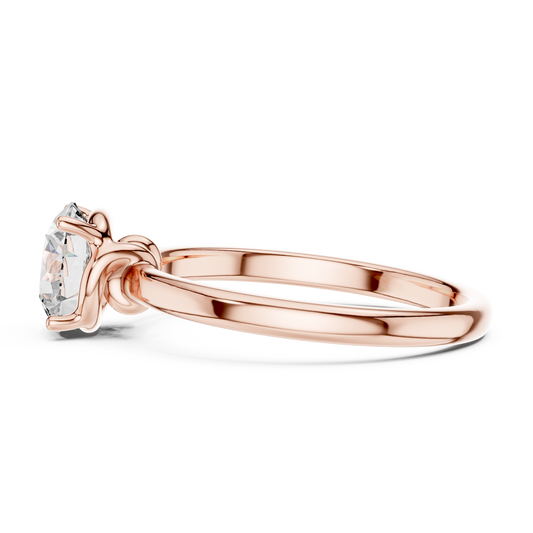 Round Lab Grown Diamond Solitaire Ring | Classic Elevated 4-Prong Setting | Solid Gold