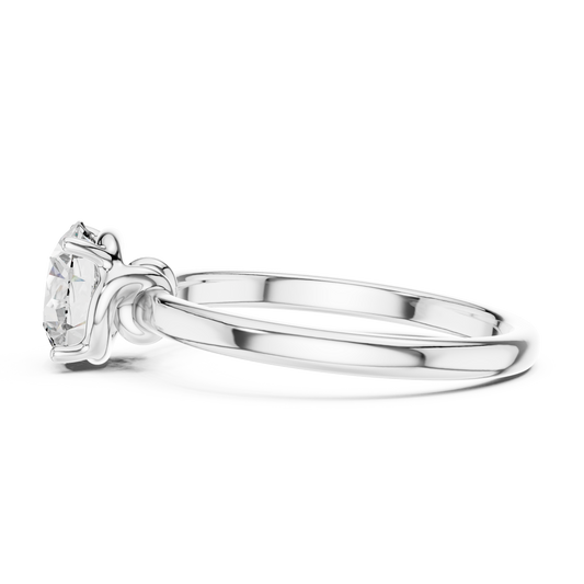 Round Lab Grown Diamond Solitaire Ring | Classic Elevated 4-Prong Setting | Solid Gold