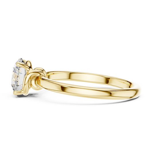 Round Lab Grown Diamond Solitaire Ring | Classic Elevated 4-Prong Setting | Solid Gold