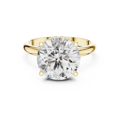Round Brilliant Lab Grown Diamond Engagement Ring | Hidden Halo & Cathedral Style | Solid Gold 18K and 14K