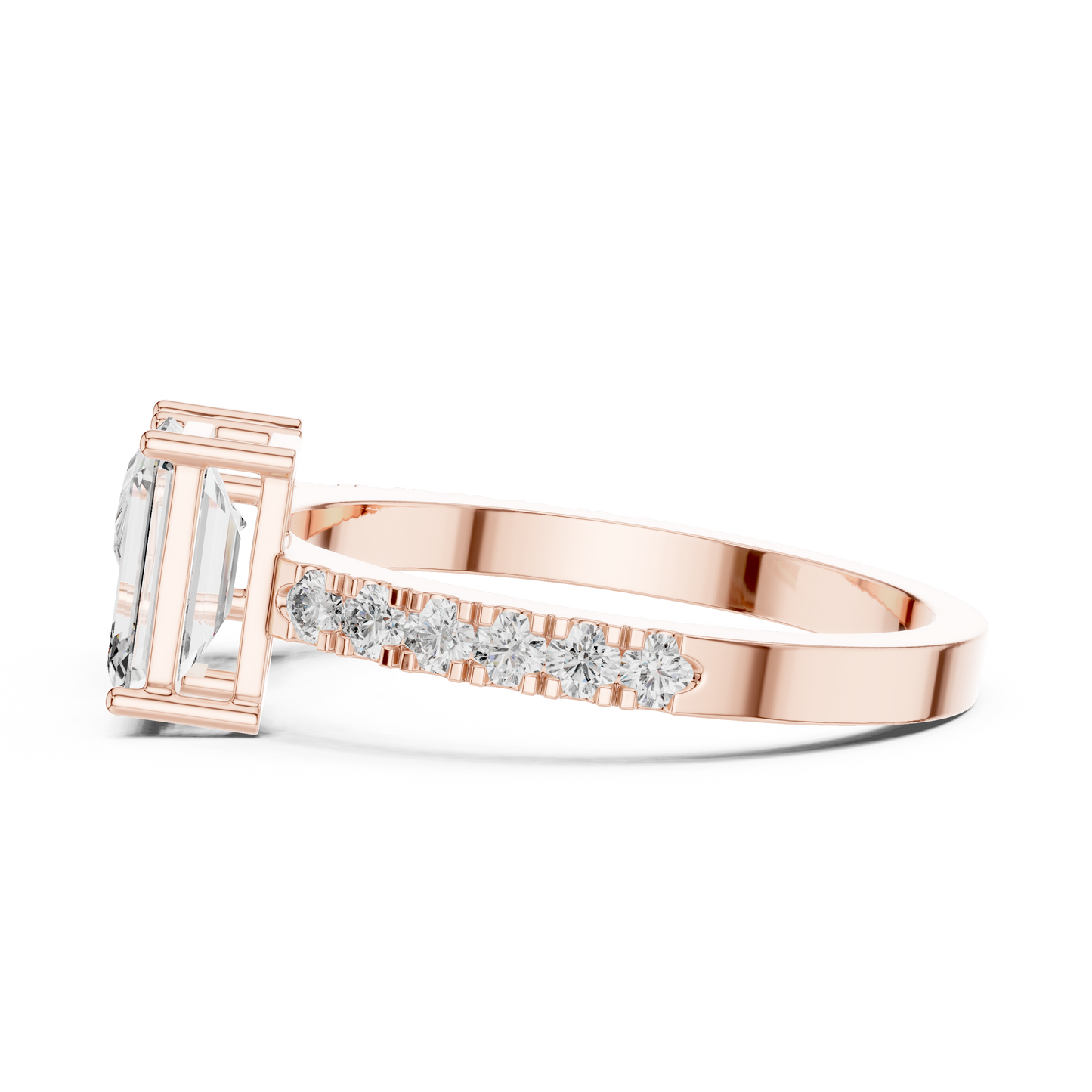 Emerald and Pear Cut Toi et Moi Lab Grown Diamond Ring | 10K, 14K, and 18K Gold