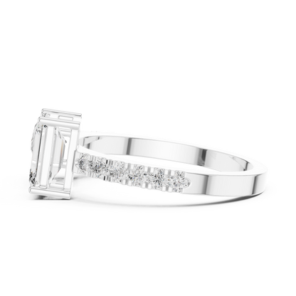 Emerald and Pear Cut Toi et Moi Lab Grown Diamond Ring | 10K, 14K, and 18K Gold