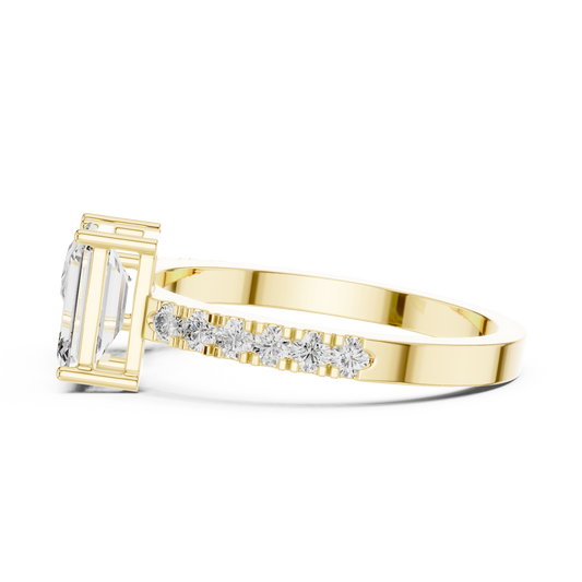 Emerald and Pear Cut Toi et Moi Lab Grown Diamond Ring | 10K, 14K, and 18K Gold