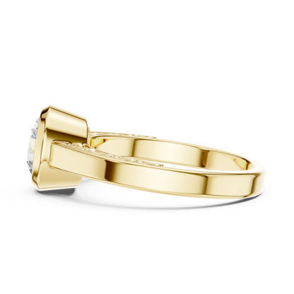 Round Lab Grown Diamond Engagement Ring | Full Eternity Floating Halo Style | 10K, 14K, and 18K Gold