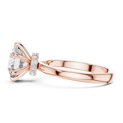 Round Lab Grown Diamond Engagement Ring | Hidden Halo Solitaire | 10K, 14K, and 18K Gold