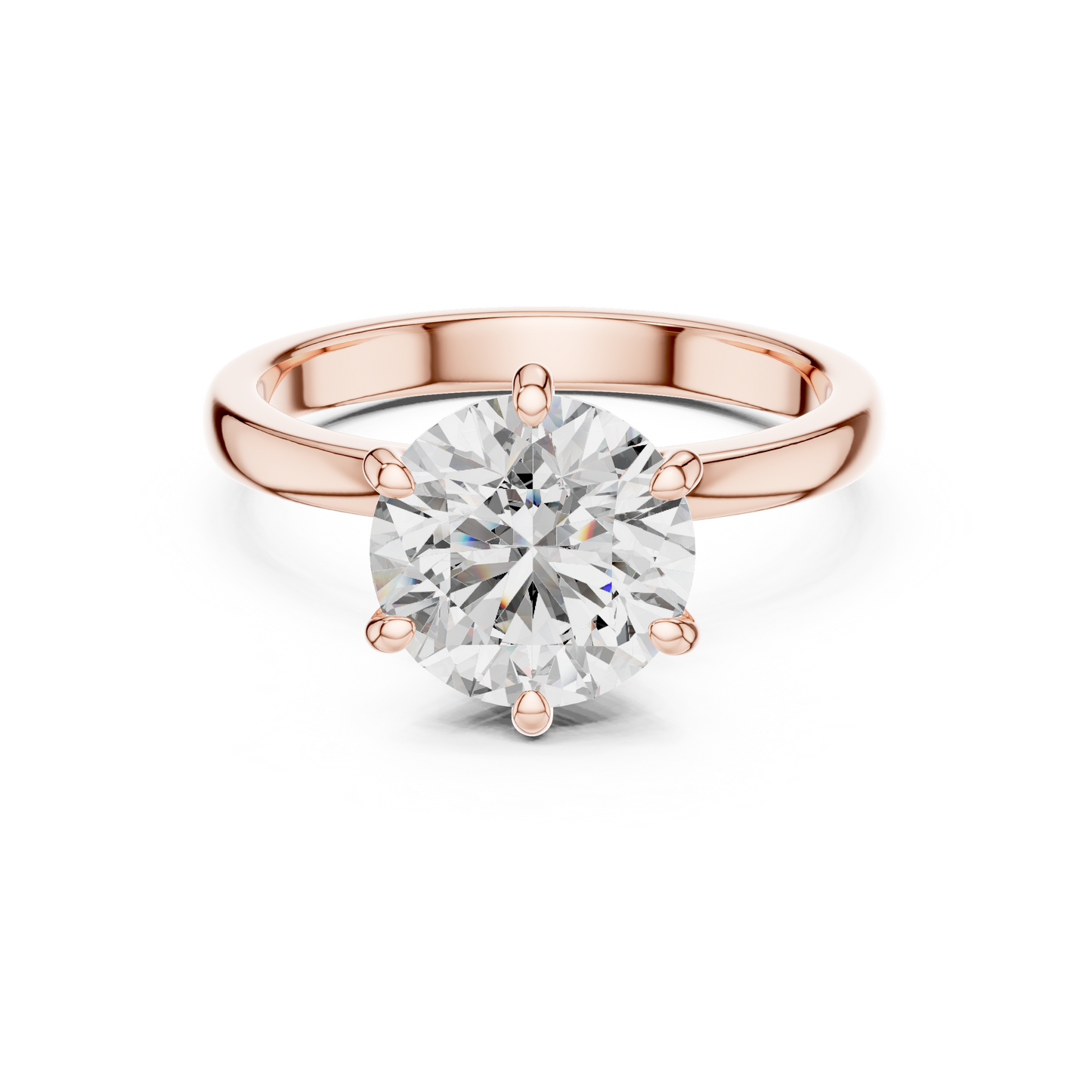 Round Lab Grown Diamond Engagement Ring | Hidden Halo Solitaire | 10K, 14K, and 18K Gold