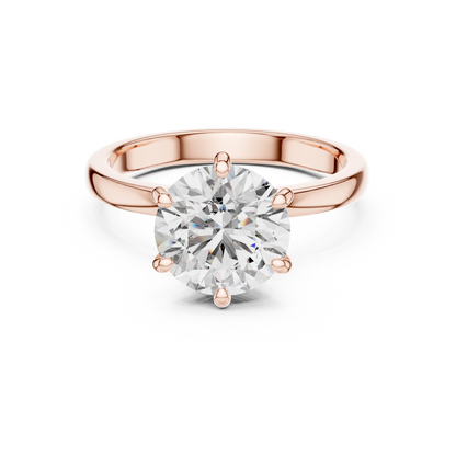 Round Lab Grown Diamond Engagement Ring | Hidden Halo Solitaire | 10K, 14K, and 18K Gold