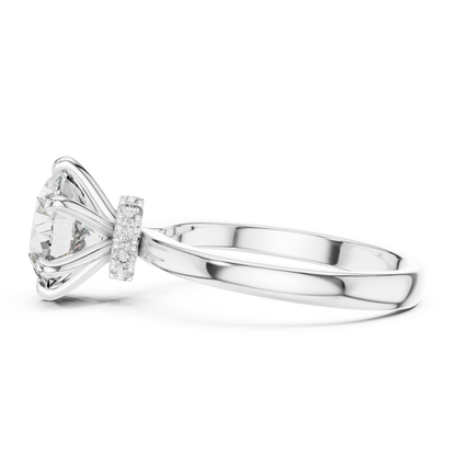 Round Lab Grown Diamond Engagement Ring | Hidden Halo Solitaire | 10K, 14K, and 18K Gold