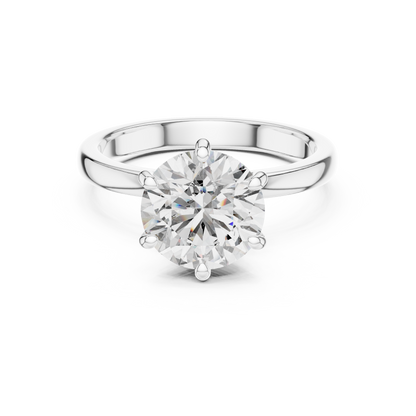 Round Lab Grown Diamond Engagement Ring | Hidden Halo Solitaire | 10K, 14K, and 18K Gold
