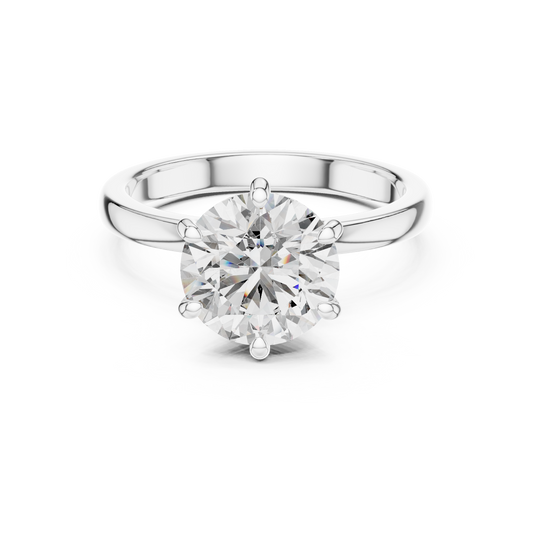 Round Lab Grown Diamond Engagement Ring | Hidden Halo Solitaire | 10K, 14K, and 18K Gold
