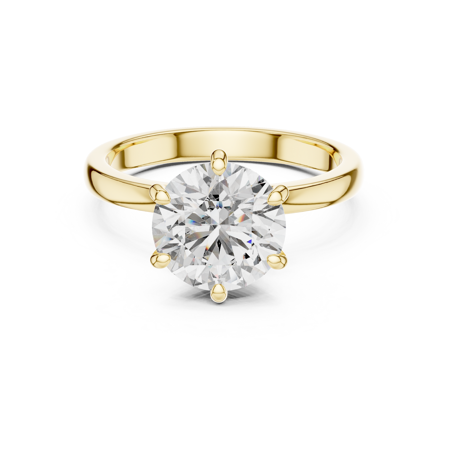 Round Lab Grown Diamond Engagement Ring | Hidden Halo Solitaire | 10K, 14K, and 18K Gold