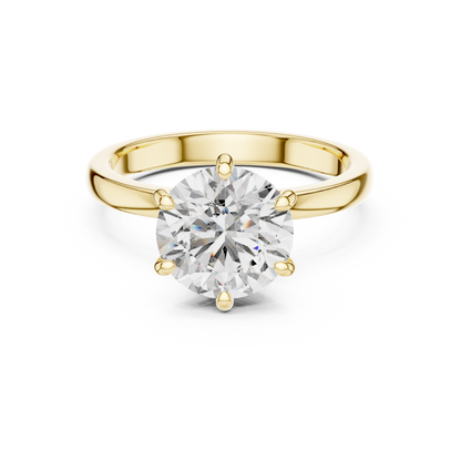 Round Lab Grown Diamond Engagement Ring | Hidden Halo Solitaire | 10K, 14K, and 18K Gold