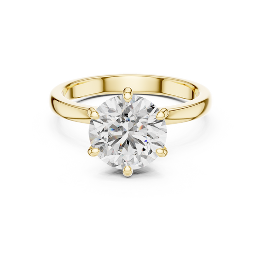 Round Lab Grown Diamond Engagement Ring | Hidden Halo Solitaire | 10K, 14K, and 18K Gold