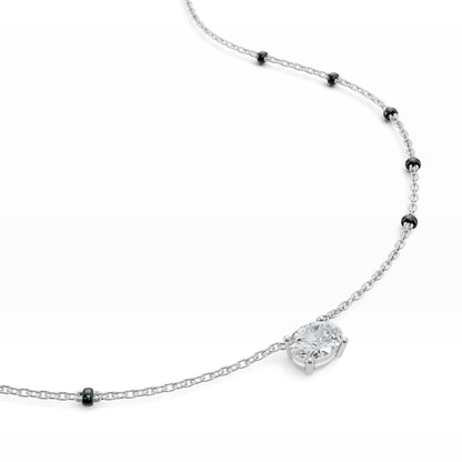 East-West Oval Modern Mangalsutra | Horizontal DEF VVS 14K / 18K Solid Gold