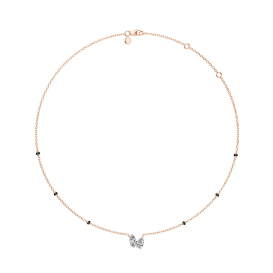 Pear and Marquise Toi et Moi Modern Mangalsutra | Solid Gold 18K and 14K