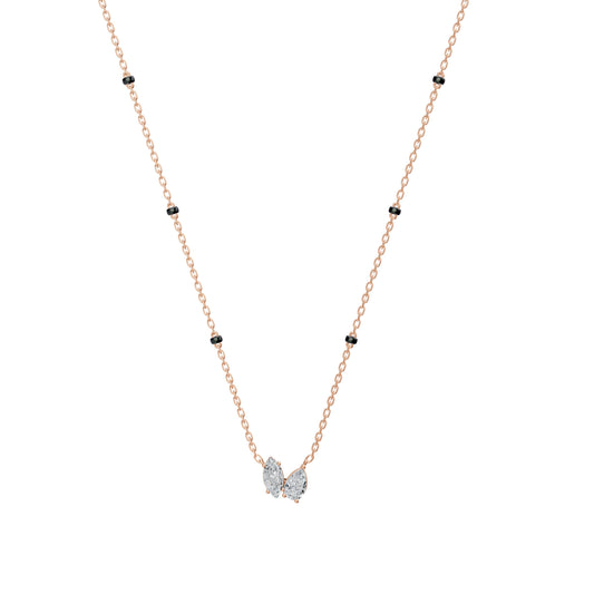 Pear and Marquise Toi et Moi Modern Mangalsutra | Solid Gold 18K and 14K