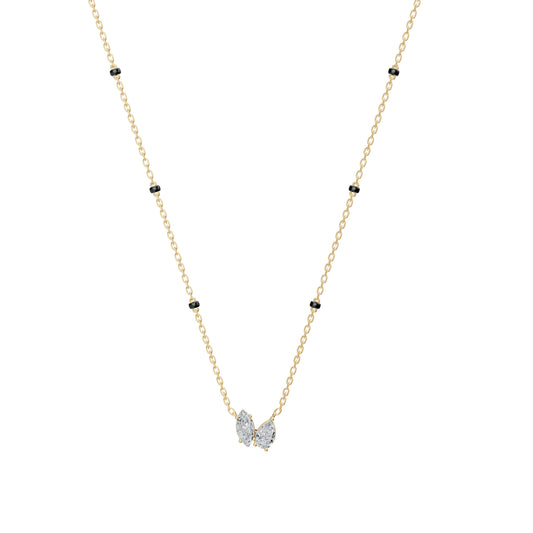 Pear and Marquise Toi et Moi Modern Mangalsutra | Solid Gold 18K and 14K