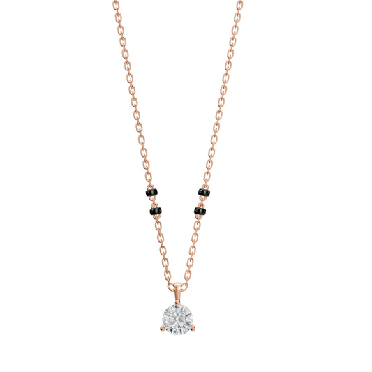 Round Solitaire Modern Mangalsutra | DEF VVS Lab Diamond | Solid Gold 18K and 14K